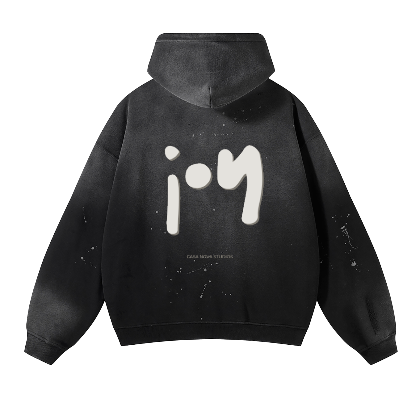 Vintage Washed Frayed Fleece Hoodie