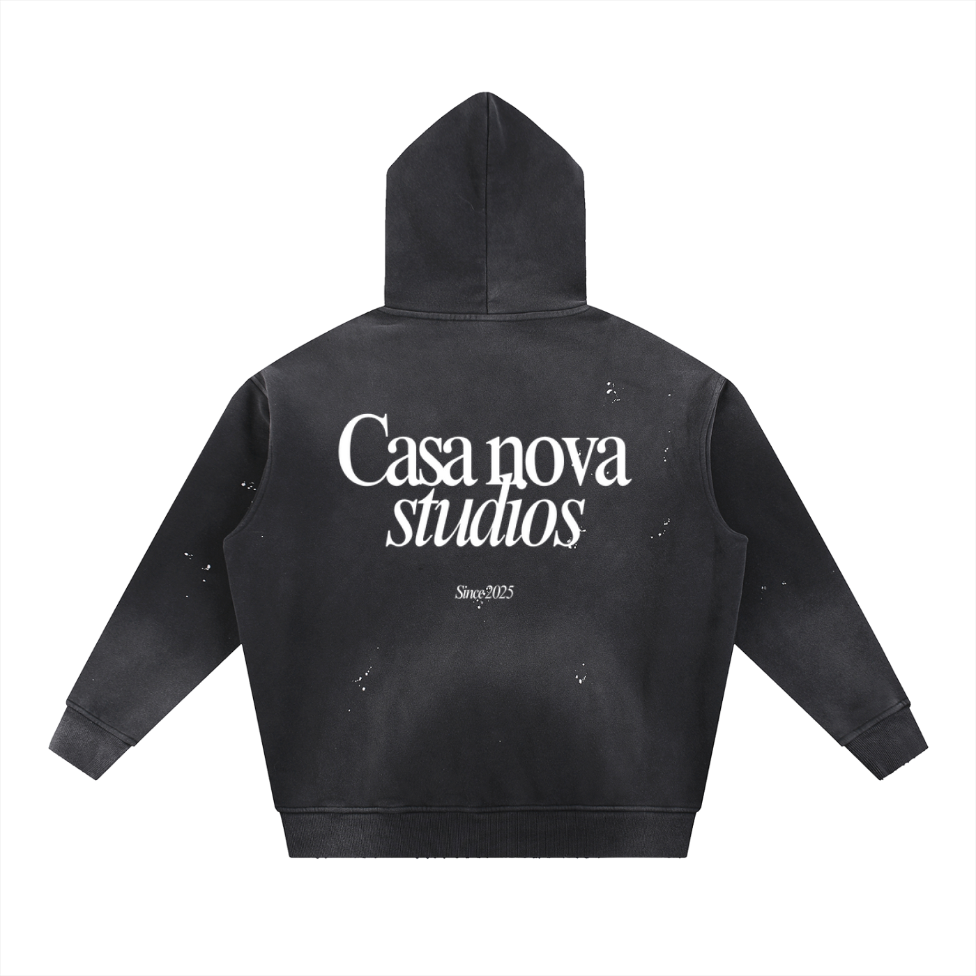 Vintage Washed Frayed Fleece Hoodie