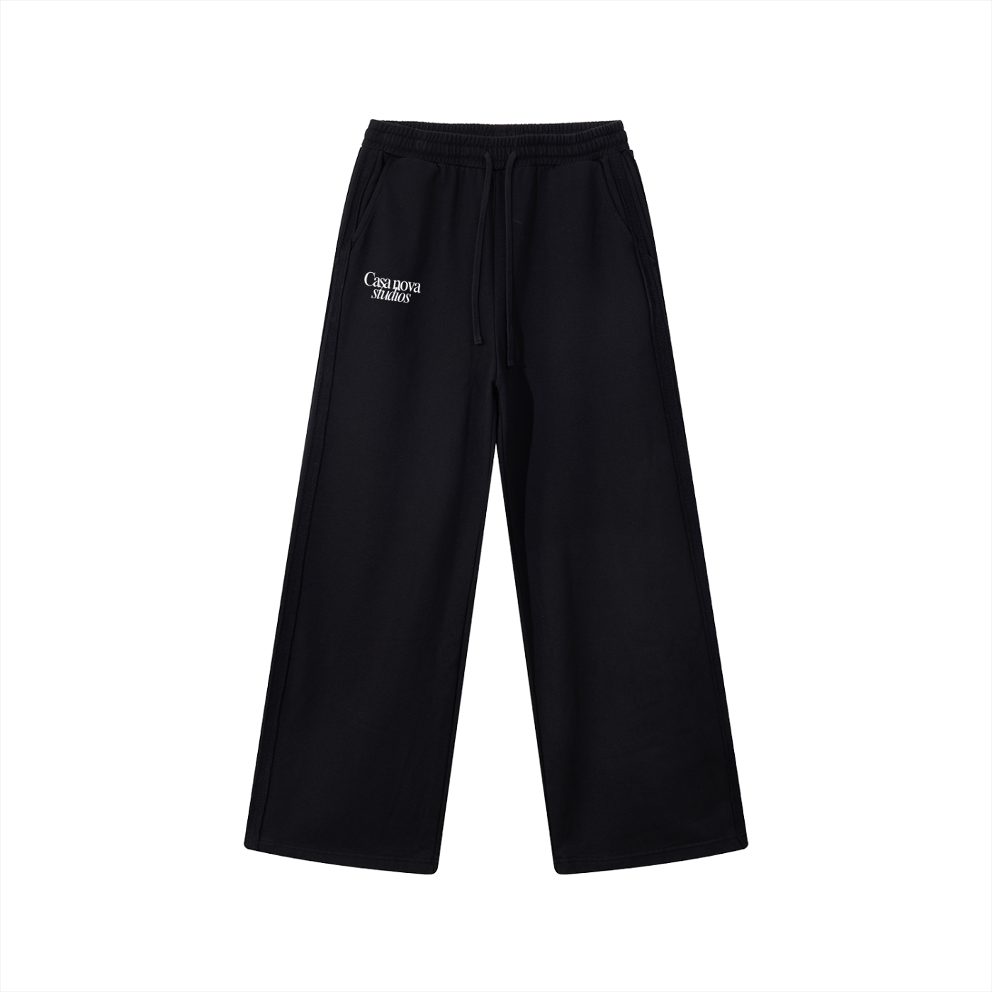 Contrast Tape Straight-Leg Sweatpants