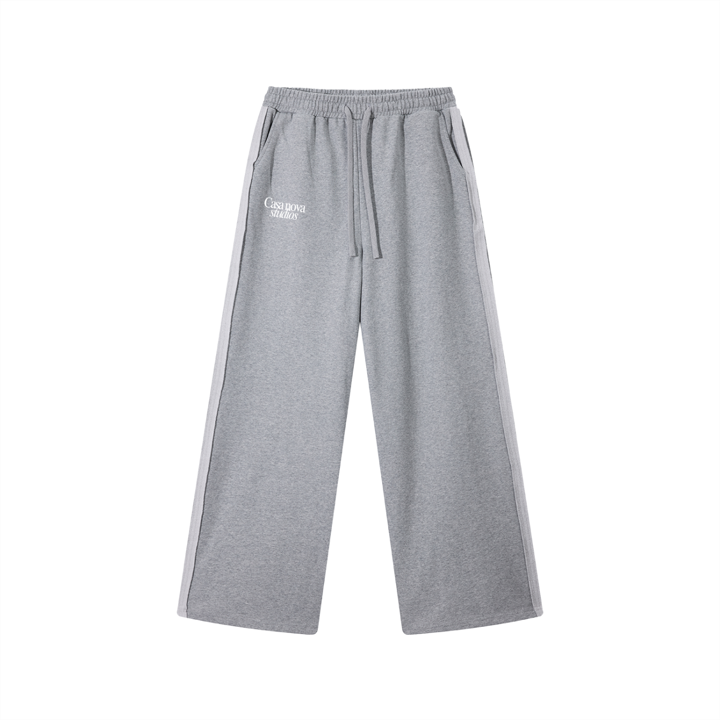 Contrast Tape Straight-Leg Sweatpants