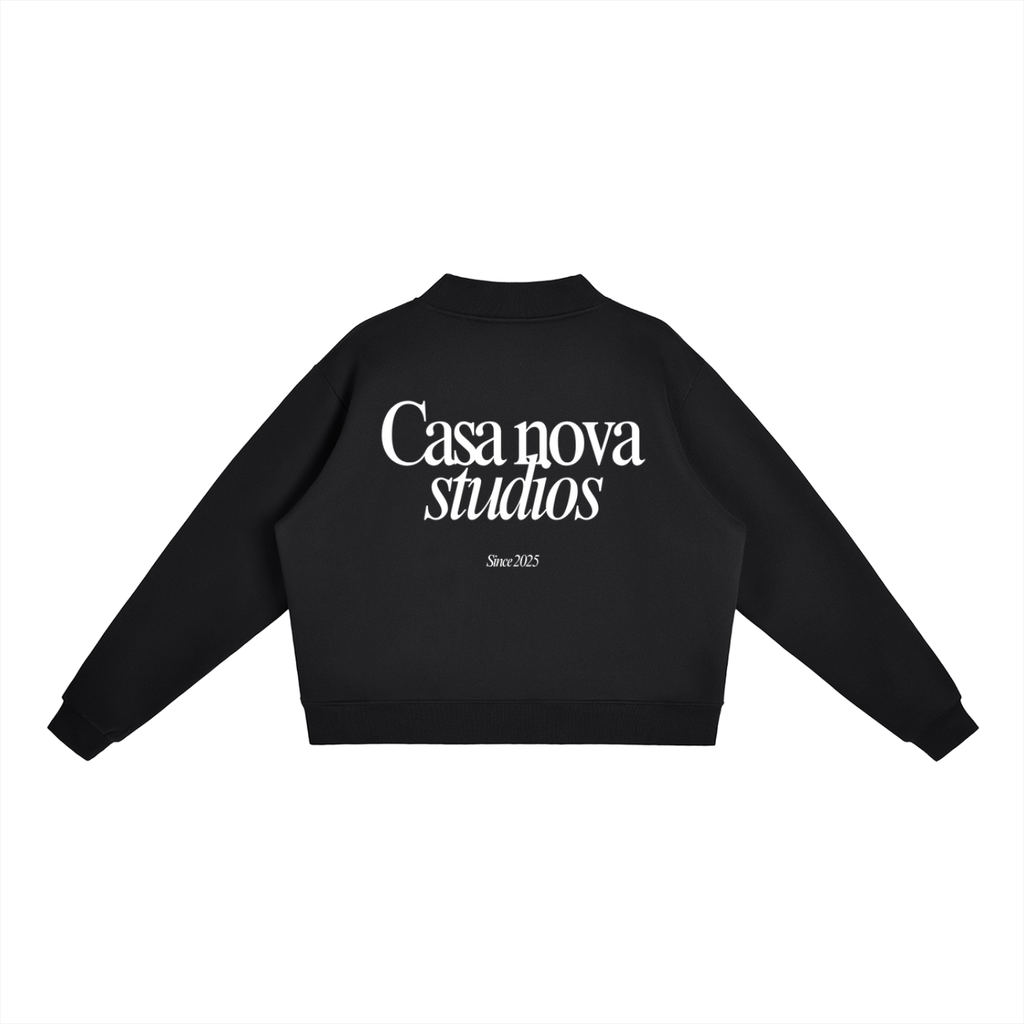 Women Essential Fleece Mock-Neck Crew Sweatshirt