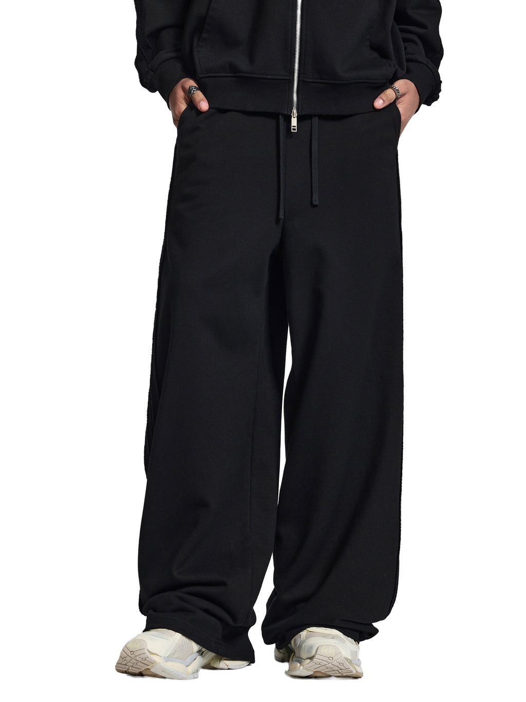 Contrast Tape Straight-Leg Sweatpants